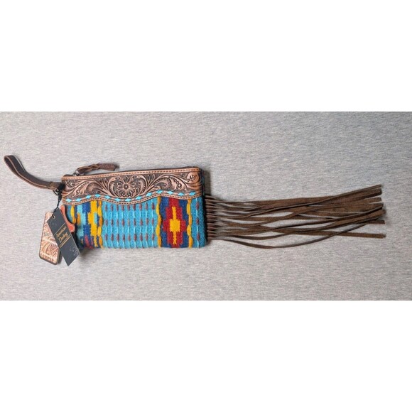 New American Darling Saddle Blanket Leather Wristlet Purse Bag - ADBG344 - Picture 1 of 10